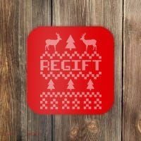 Funny Ugly Christmas Sweater Regift Coaster thumb 0