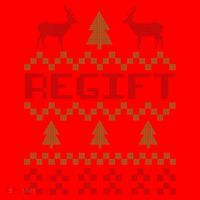 Funny Ugly Christmas Sweater Regift Santa Hat thumb 1