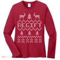 Funny Ugly Christmas Sweater Regift Women's Long Sleeve Shirt thumb 0