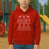 Funny Ugly Christmas Sweater Regift Kids Hoodie thumb 2
