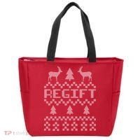 Funny Ugly Christmas Sweater Regift Tote Bag thumb 0