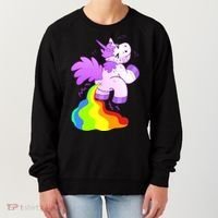 Funny Unicorn Pooping A Rainbow Women's Sweatshirt thumb 0