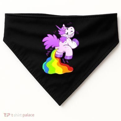 Funny Unicorn Pooping A Rainbow USA-Made Doggie Bandana