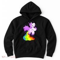 Funny Unicorn Pooping A Rainbow Hoodie thumb 0