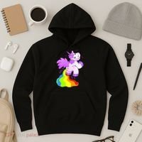 Funny Unicorn Pooping A Rainbow Hoodie thumb 3