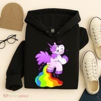 Funny Unicorn Pooping A Rainbow Hoodie thumb 4