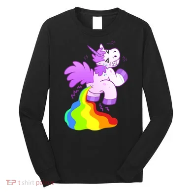 Funny Unicorn Pooping A Rainbow Long Sleeve Shirt