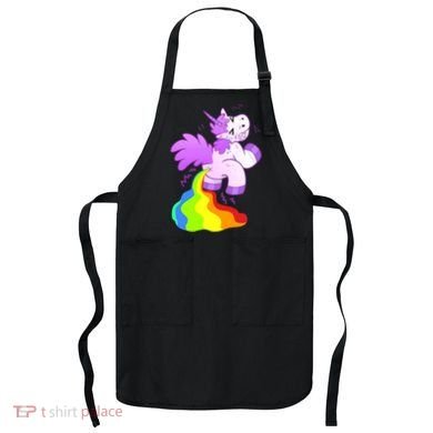 Funny Unicorn Pooping A Rainbow Apron