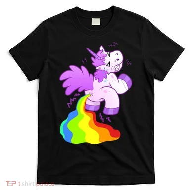 Funny Unicorn Pooping A Rainbow T-Shirt