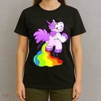 Funny Unicorn Pooping A Rainbow T-Shirt thumb 4