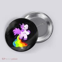 Funny Unicorn Pooping A Rainbow Button thumb 0