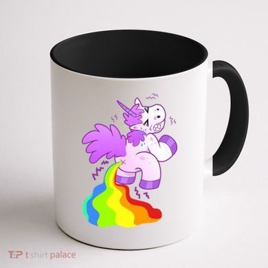 Funny Unicorn Pooping A Rainbow Coffee Mug back