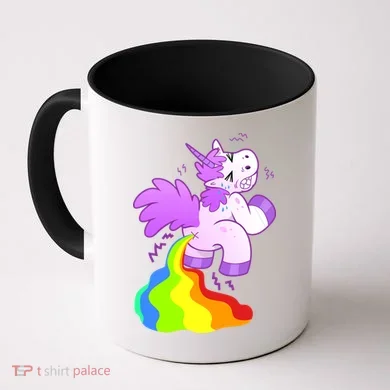 Funny Unicorn Pooping A Rainbow Coffee Mug