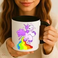 Funny Unicorn Pooping A Rainbow Coffee Mug thumb 3