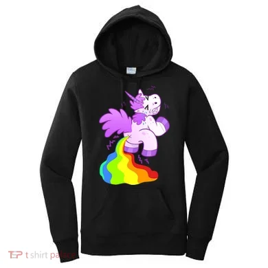 Funny Unicorn Pooping A Rainbow Women's Hoodie