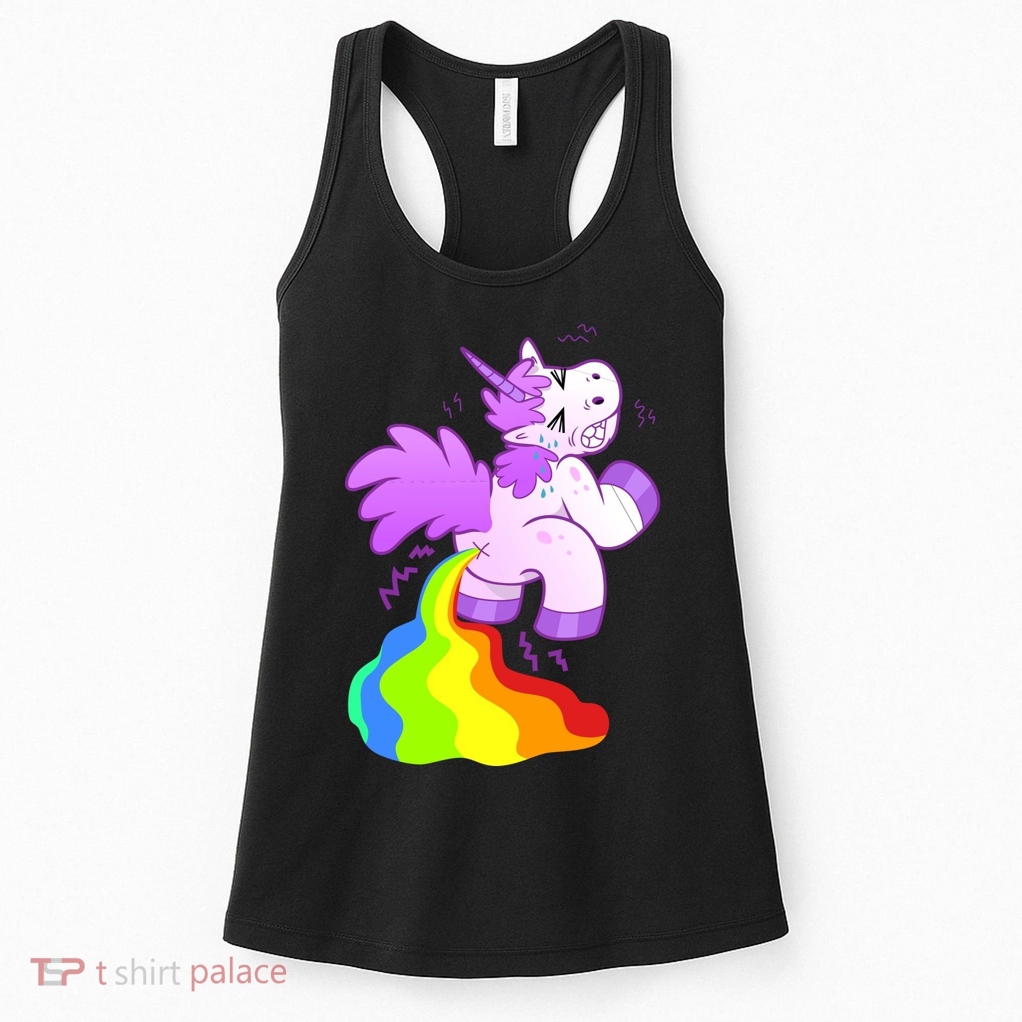 Funny Unicorn Pooping A Rainbow Women's Tank Top