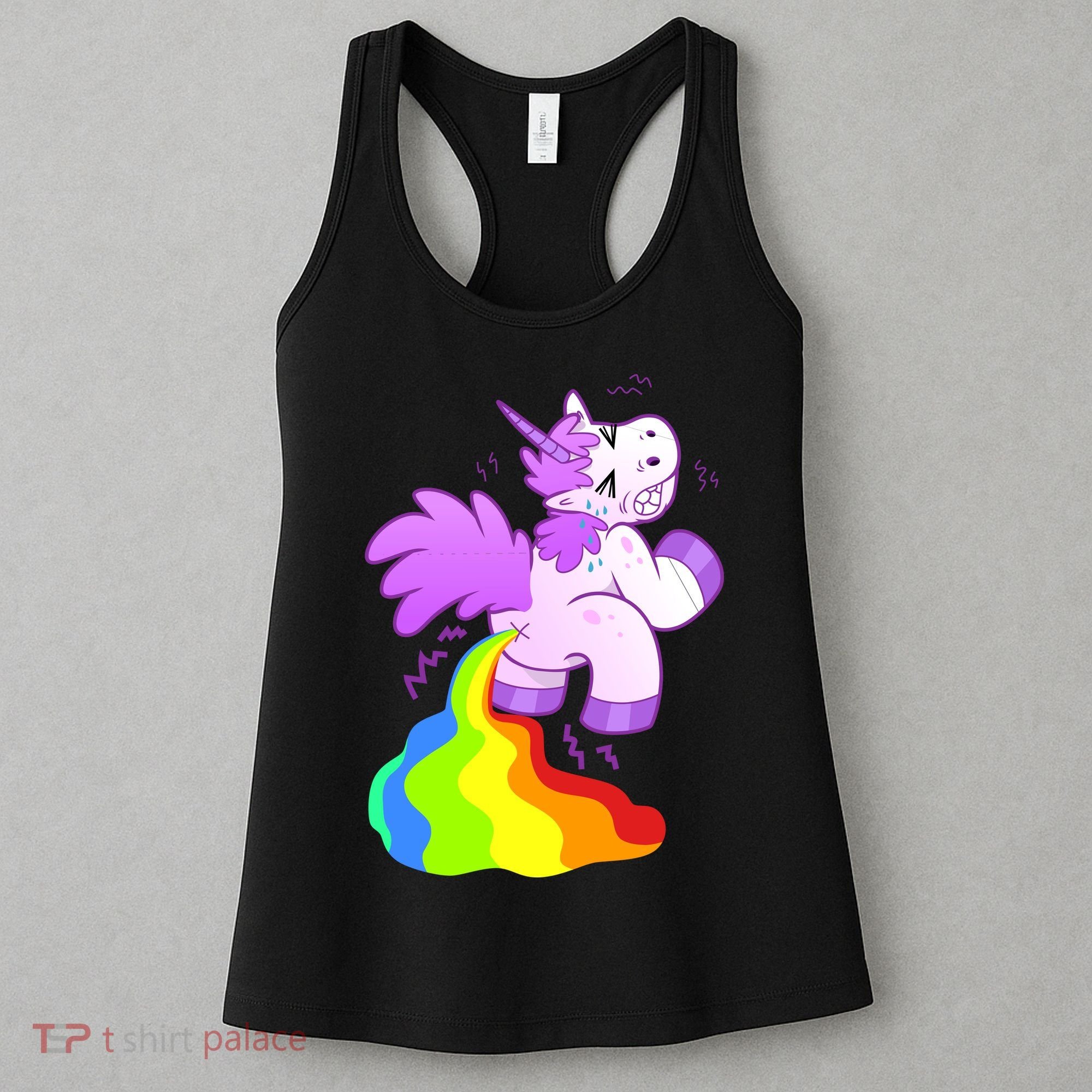 Funny Unicorn Pooping A Rainbow Women's Tank Top