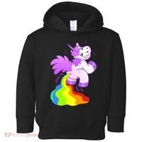 Funny Unicorn Pooping A Rainbow Toddler Hoodie thumb 0