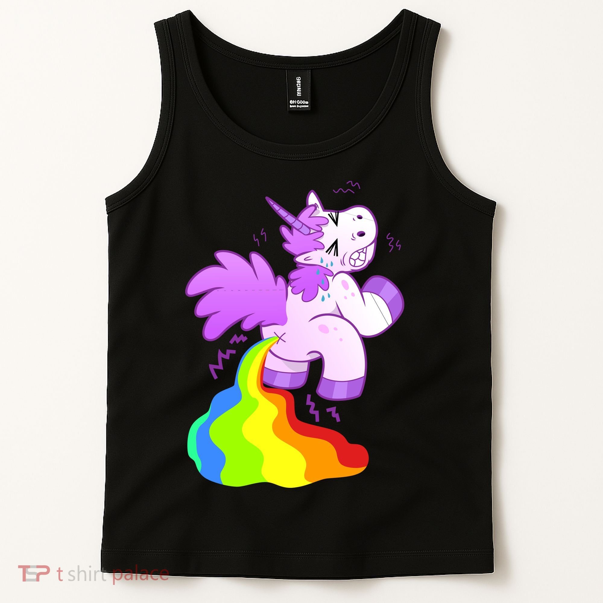 Funny Unicorn Pooping A Rainbow Tank Top