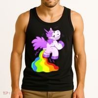 Funny Unicorn Pooping A Rainbow Tank Top thumb 3
