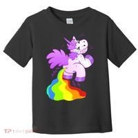 Funny Unicorn Pooping A Rainbow Toddler T-Shirt thumb 0