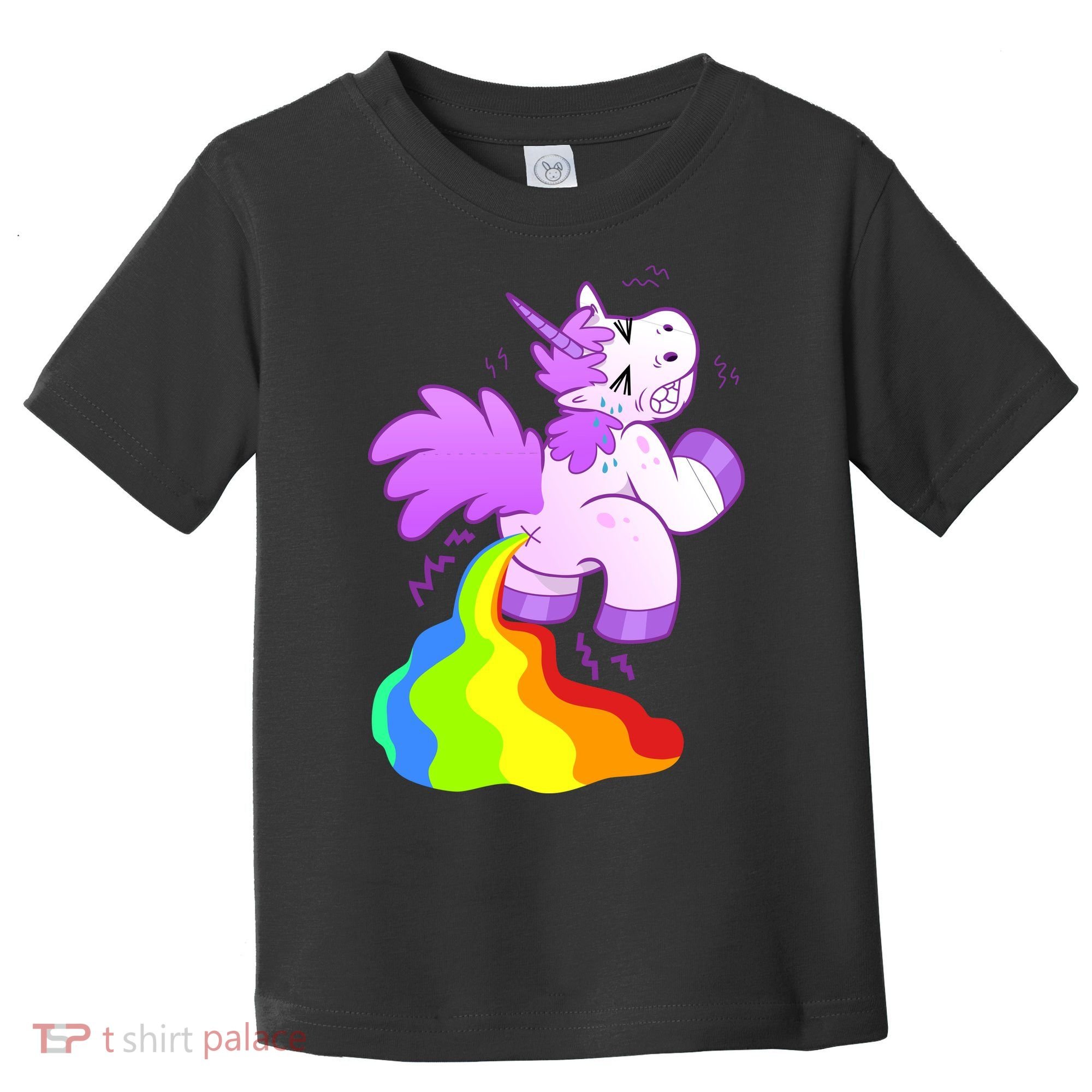 Funny Unicorn Pooping A Rainbow Toddler T-Shirt