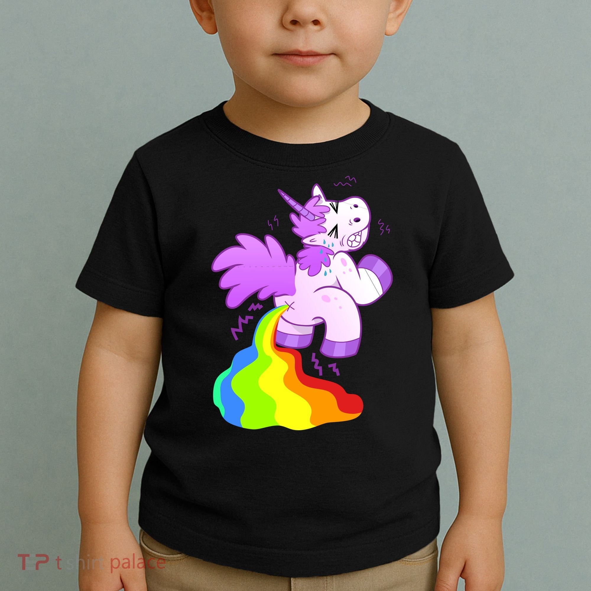Funny Unicorn Pooping A Rainbow Toddler T-Shirt