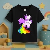 Funny Unicorn Pooping A Rainbow Toddler T-Shirt thumb 3
