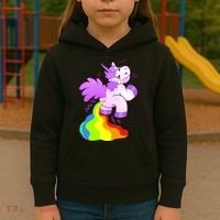 Funny Unicorn Pooping A Rainbow Kids Hoodie thumb 3