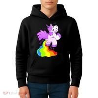 Funny Unicorn Pooping A Rainbow Kids Hoodie thumb 4