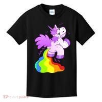 Funny Unicorn Pooping A Rainbow Kids T-Shirt thumb 0