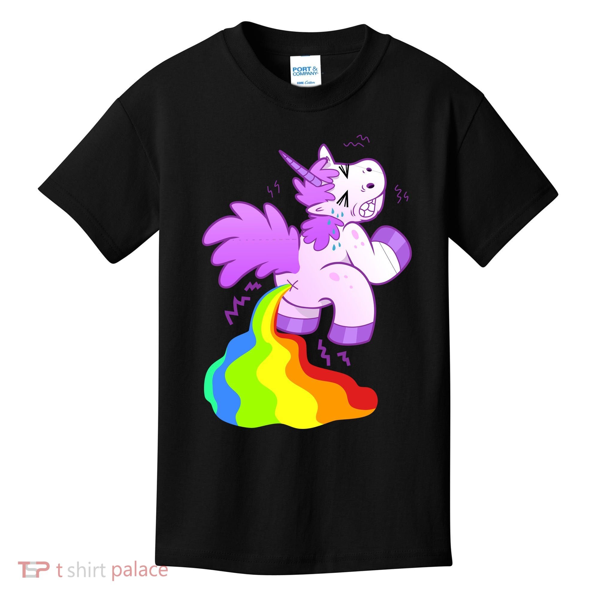 Funny Unicorn Pooping A Rainbow Kids T-Shirt