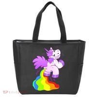 Funny Unicorn Pooping A Rainbow Tote Bag thumb 0