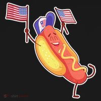 Funny USA American Flag Hotdog Women's Hoodie thumb 2