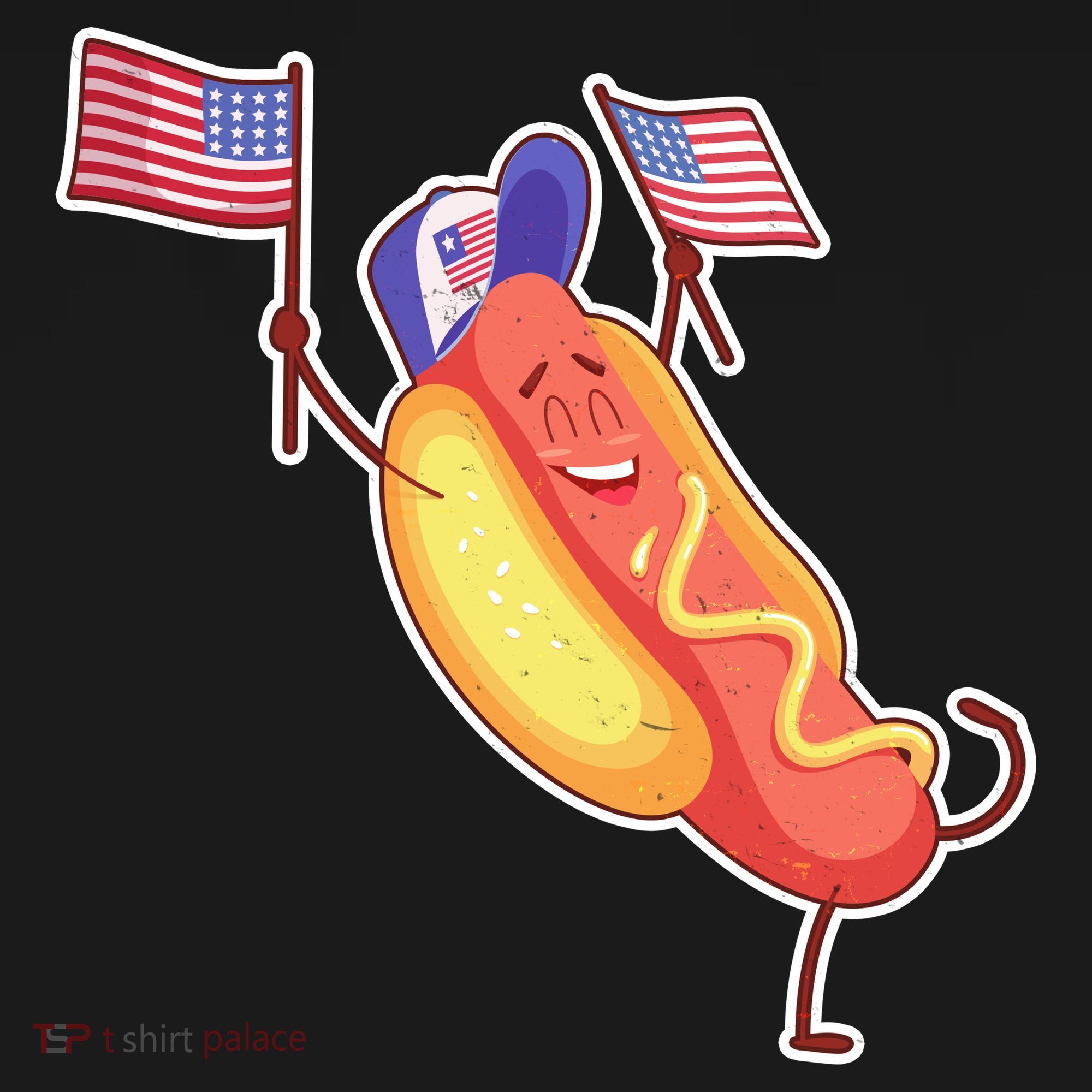 Funny USA American Flag Hotdog Women's Hoodie