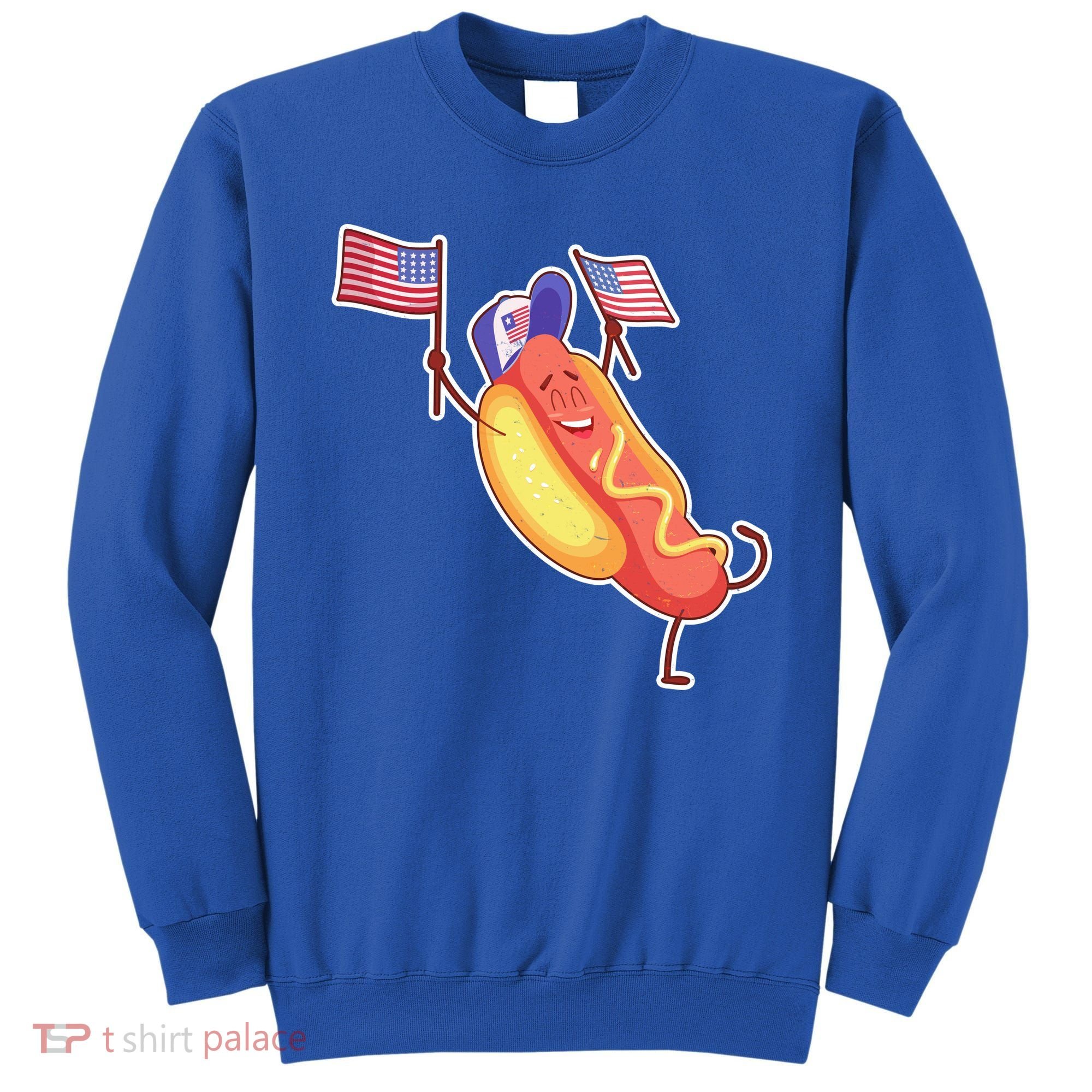 Funny USA American Flag Hotdog Sweatshirt