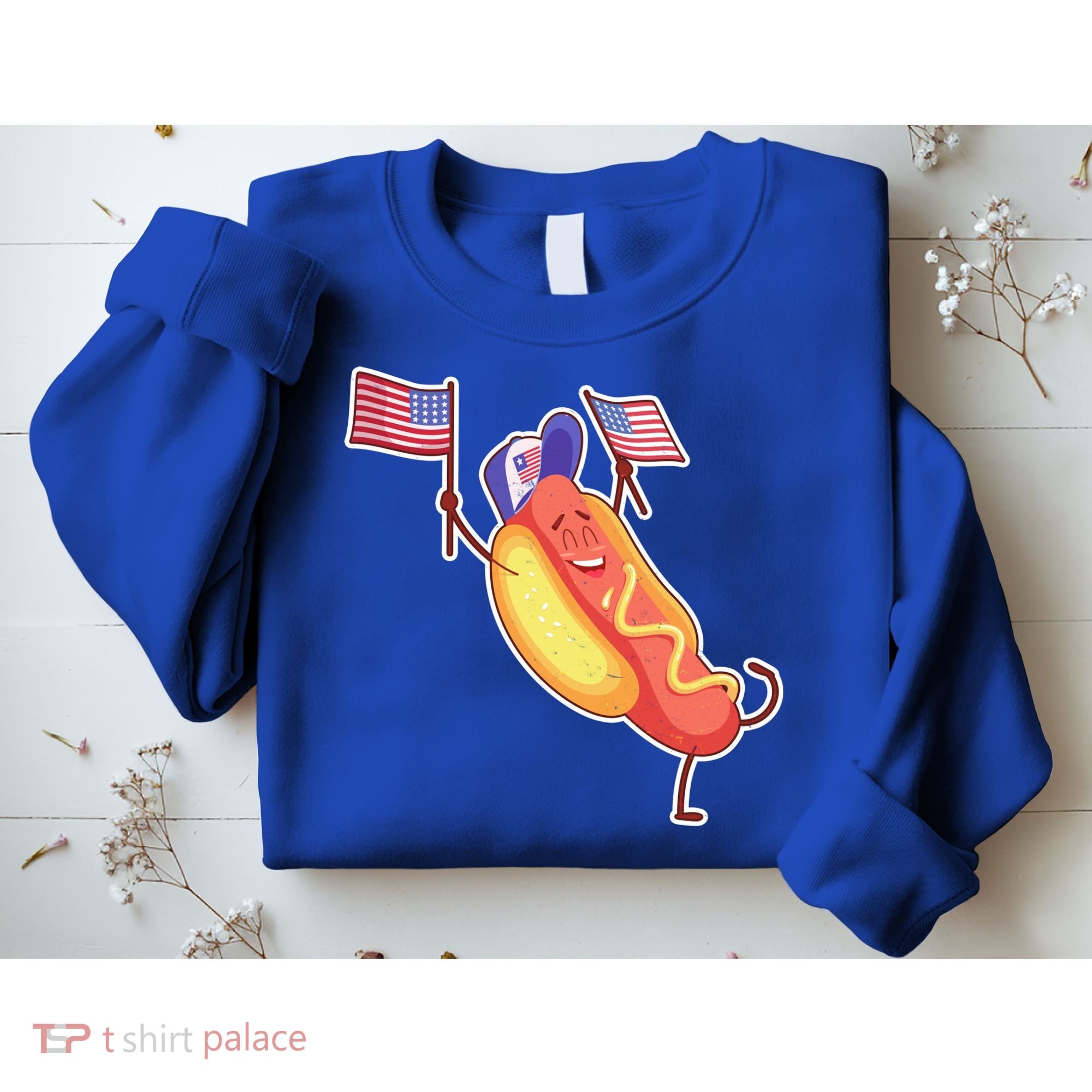Funny USA American Flag Hotdog Sweatshirt