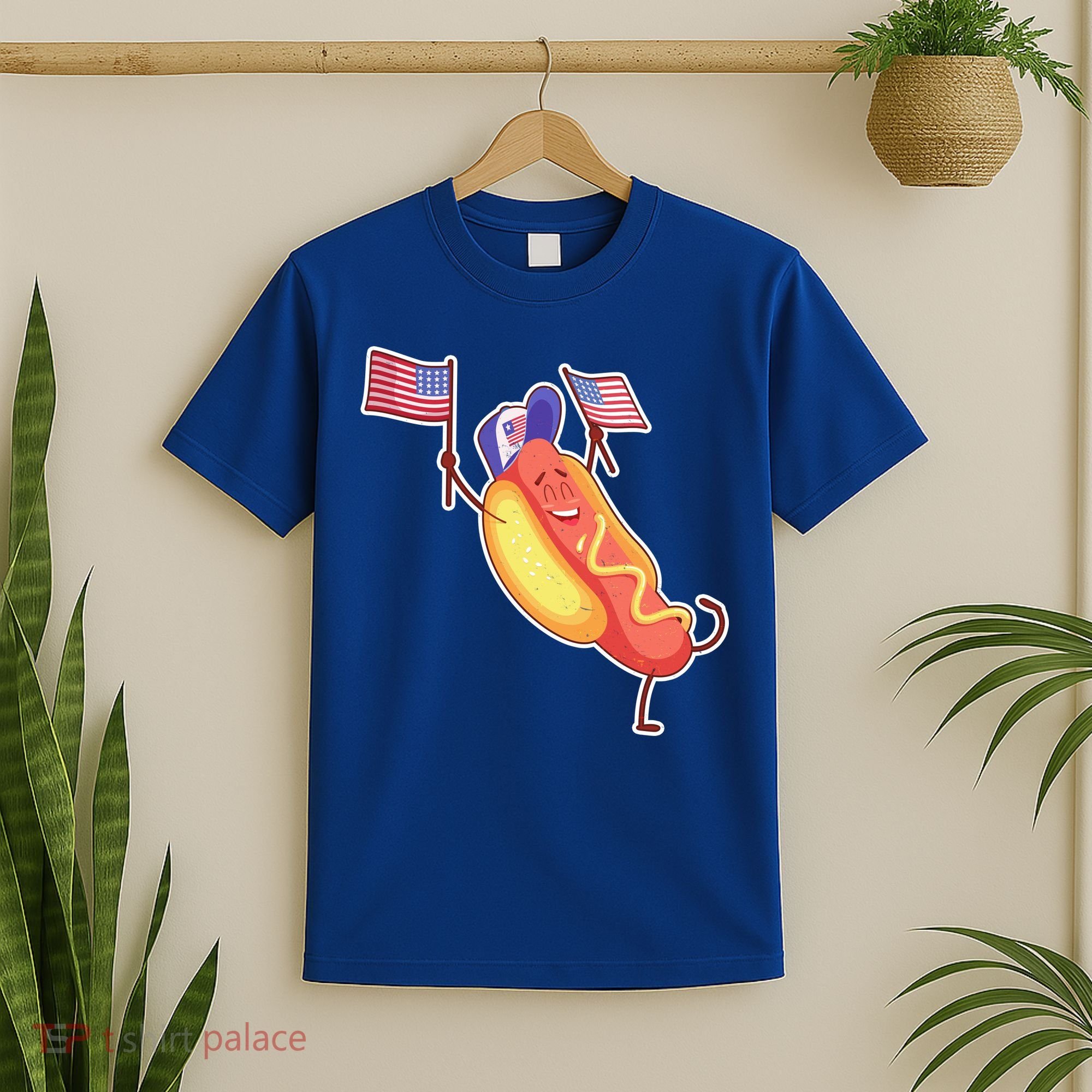 Funny USA American Flag Hotdog T-Shirt