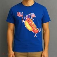 Funny USA American Flag Hotdog T-Shirt thumb 3