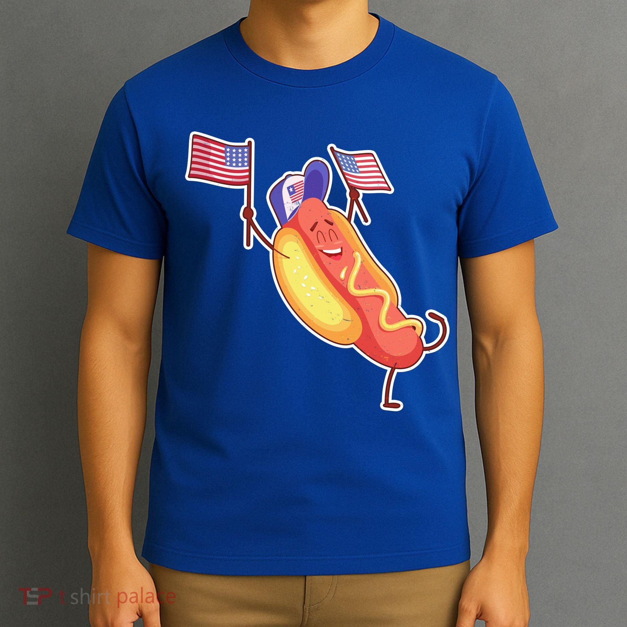 Funny USA American Flag Hotdog T-Shirt