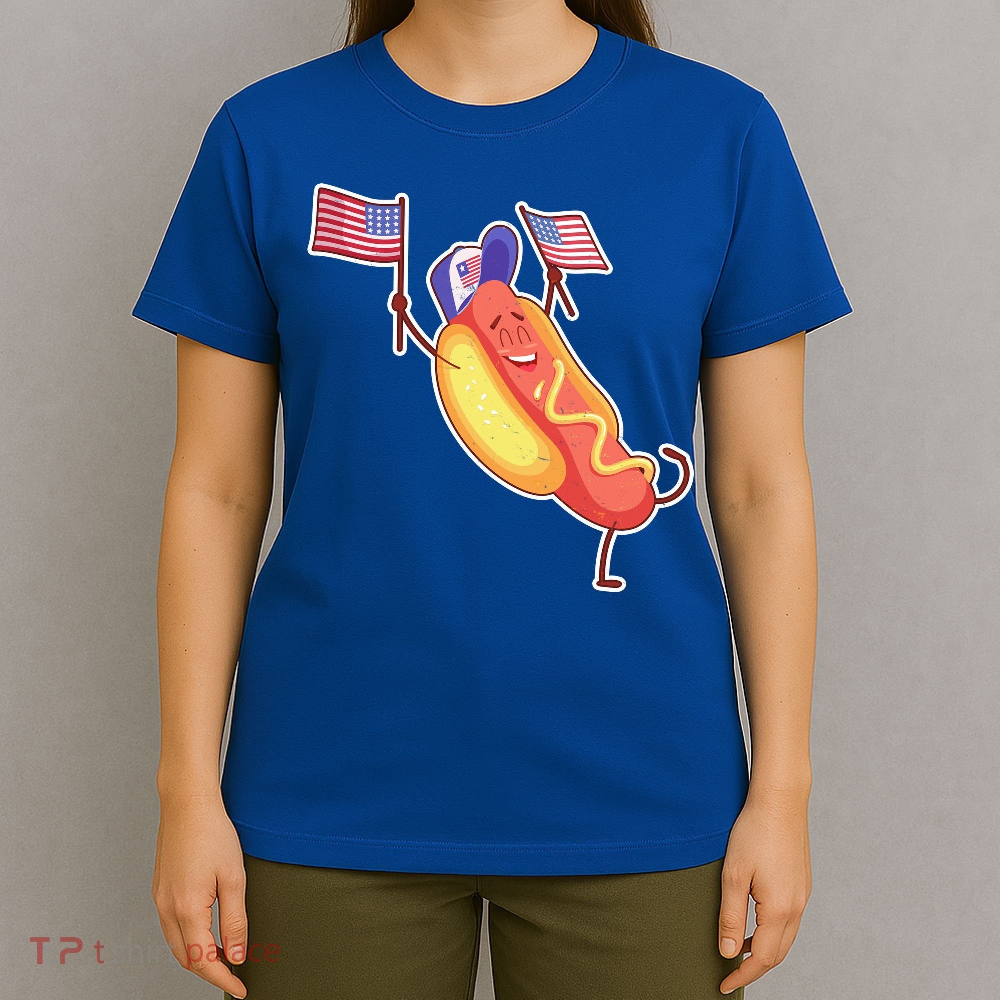 Funny USA American Flag Hotdog T-Shirt