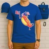 Funny USA American Flag Hotdog T-Shirt thumb 6