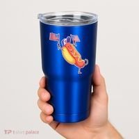 Funny USA American Flag Hotdog Tumbler thumb 2