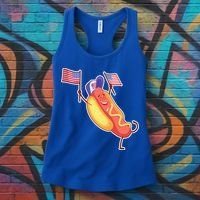 Funny USA American Flag Hotdog Women's Tank Top thumb 3