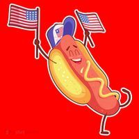 Funny USA American Flag Hotdog Santa Hat thumb 1