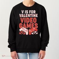 Funny V is For Video Games Gaming Fan Women's Sweatshirt thumb 0