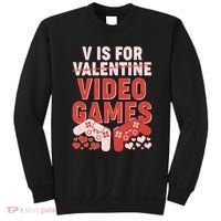 Funny V is For Video Games Gaming Fan Sweatshirt thumb 0