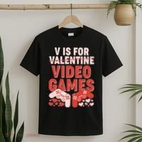 Funny V is For Video Games Gaming Fan T-Shirt thumb 2