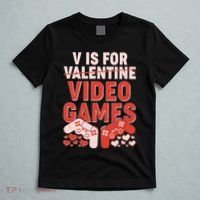 Funny V is For Video Games Gaming Fan T-Shirt thumb 5