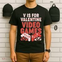 Funny V is For Video Games Gaming Fan T-Shirt thumb 6